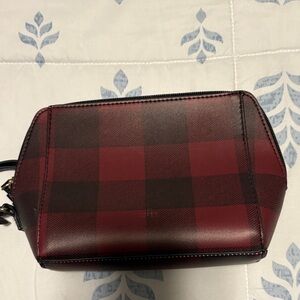 Aspen Plaid Red and Black Women's makeup Bag